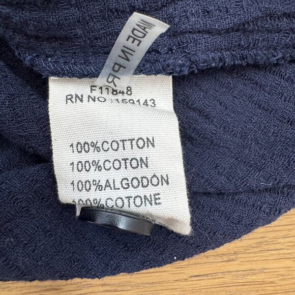 Revolve FRNCH Gabriella Navy Ruffle Sleeve Cotton Gauze Mini Dress Size M - Picture 8 of 9
